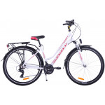 Trekingový bicykel Dámsky 28 Fuzlu Escape Bielo-červený